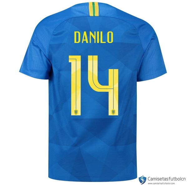 Camiseta Seleccion Brasil Segunda equipo Danilo 2018 Azul